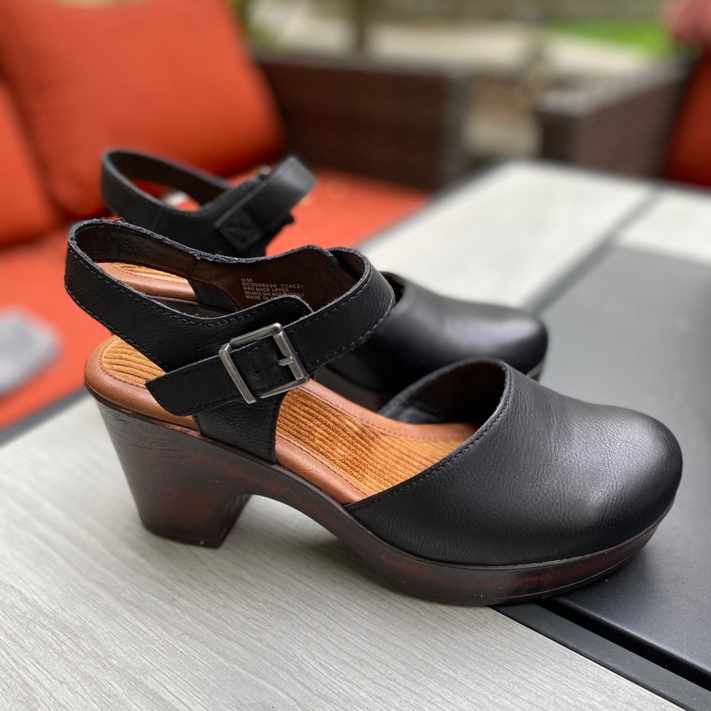 Black Women's High Heel Clog Shoes